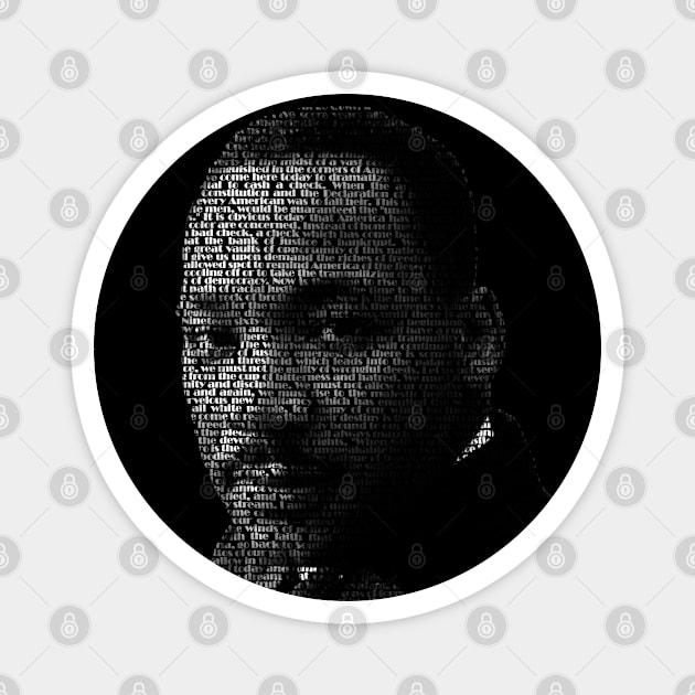 Martin Luther King Jr. word portrait using his famous speech Magnet by RandomGoodness